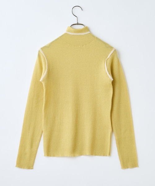 CIAOPANIC（チャオパニック）の「配色シアーリブタートルネックプルオーバー（Tシャツ/カットソー・レディース・ブラック/ベージュ/オフホワイト/イエロー・FREE）」の12枚目の写真