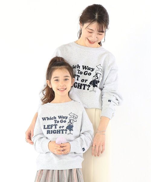Russell Athletic(ラッセルアスレティック)の「【WEB限定/SHIPS KIDS別注】RUSSELL ATHLETIC:<家族おそろい>プリント スウェット(100~160cm)(スウェット・キッズ・ライトグレー/ベージュ/グレー/グリーン・100/110/120/130/S/145/M/160)」の2枚目の写真