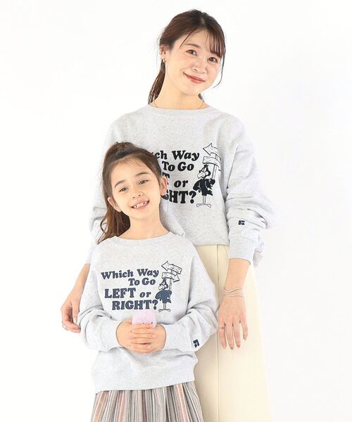 Russell Athletic(ラッセルアスレティック)の「【WEB限定/SHIPS KIDS別注】RUSSELL ATHLETIC:<家族おそろい>プリント スウェット(100~160cm)(スウェット・キッズ・ライトグレー/ベージュ/グレー/グリーン・100/110/120/130/S/145/M/160)」の5枚目の写真