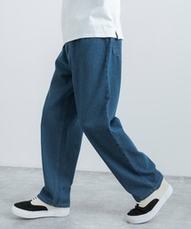 ワイドシルエットテーパードデニムパンツ