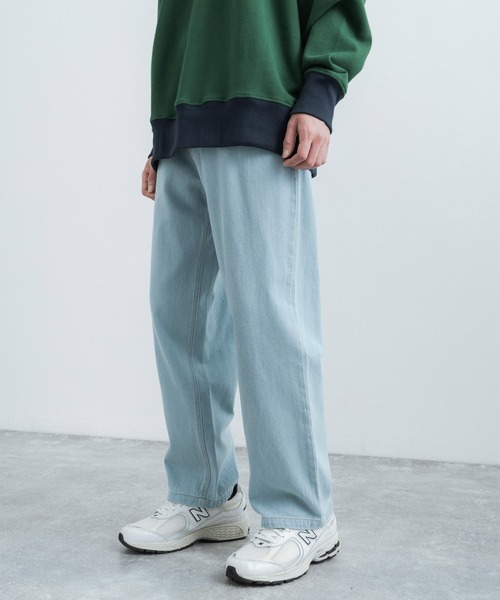 Rocky Monroe(ロッキーモンロー)の「ワイドシルエットテーパードデニムパンツ(デニムパンツ・メンズ・ライトブルー/ブラック/オフホワイト/インディゴブルー/ワンウォッシュ・M/L/XL)」の3枚目の写真