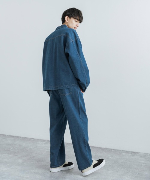 Rocky Monroe(ロッキーモンロー)の「ワイドシルエットテーパードデニムパンツ(デニムパンツ・メンズ・ライトブルー/ブラック/オフホワイト/インディゴブルー/ワンウォッシュ・M/L/XL)」の22枚目の写真