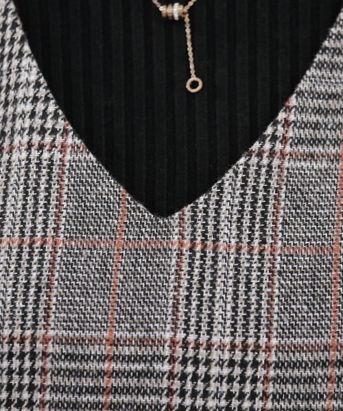 Doux Belle（ドゥーベル）の「チェックジャンパースカート ミディアム丈（ジャンパースカート・レディース・グレー/グレー系その他/ブルー・MEDIUM/X-LARGE/LARGE）」の10枚目の写真