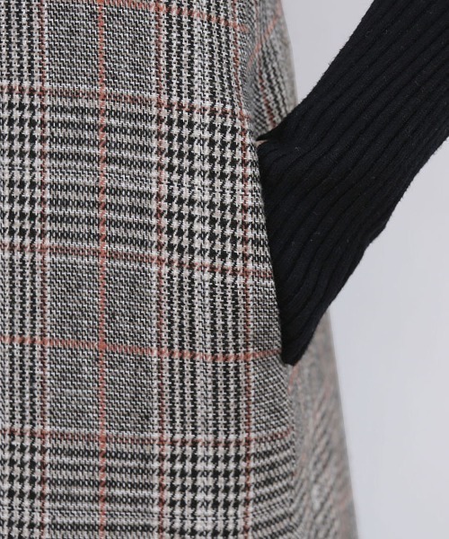 Doux Belle（ドゥーベル）の「チェックジャンパースカート ミディアム丈（ジャンパースカート・レディース・グレー/グレー系その他/ブルー・MEDIUM/X-LARGE/LARGE）」の4枚目の写真