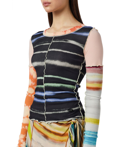 DIESEL（ディーゼル）の「レディース トップス ラウンドネック タイダイ リブ（Tシャツ/カットソー・レディース・ブラック系その他・LARGE/SMALL/X-LARGE/MEDIUM）」の11枚目の写真