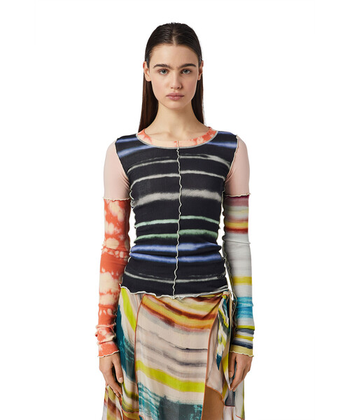 DIESEL（ディーゼル）の「レディース トップス ラウンドネック タイダイ リブ（Tシャツ/カットソー・レディース・ブラック系その他・LARGE/SMALL/X-LARGE/MEDIUM）」の15枚目の写真