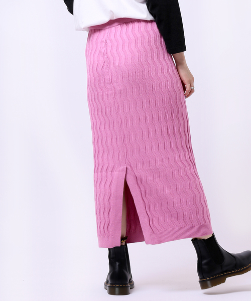JOINT WORKS(ジョイントワークス)の「J-ウェーブニットリブスカート(スカート・レディース・ホワイト/ピンク/ブルー・FREE)」の1枚目の写真