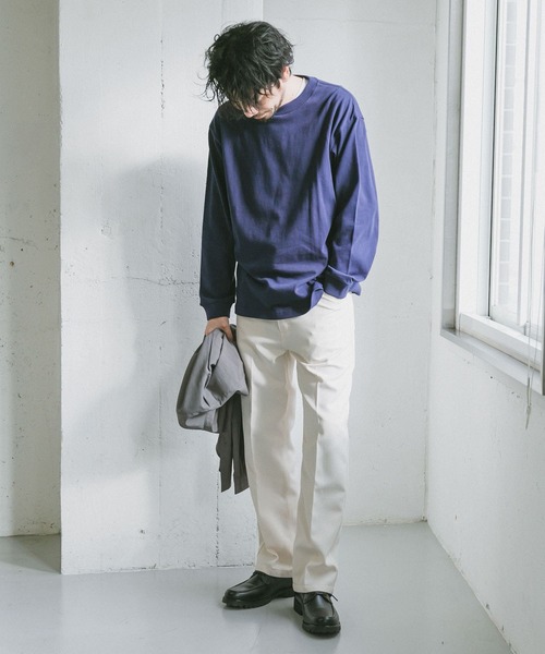 URBAN RESEARCH DOORS（アーバンリサーチドアーズ）の「ベーシックロングスリーブTシャツ（Tシャツ/カットソー・メンズ・ブラック/グリーン/ホワイト/グレー系その他/ネイビー・38/40）」の13枚目の写真