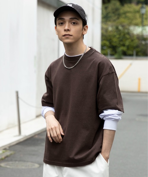 THE STANDARD（ザスタンダード）の「WEGO/ピグメントクルーネック半袖T（Tシャツ/カットソー・メンズ・マスタード/ホワイト/スミクロ/ブラウン/グレー系その他・SMALL/LARGE/MEDIUM）」の18枚目の写真