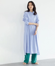 CRAFT STANDARD BOUTIQUE | タックバンドカラーシャツワンピース　＊◆(シャツワンピース)