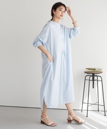 CRAFT STANDARD BOUTIQUE | タックバンドカラーシャツワンピース　＊◆(シャツワンピース)