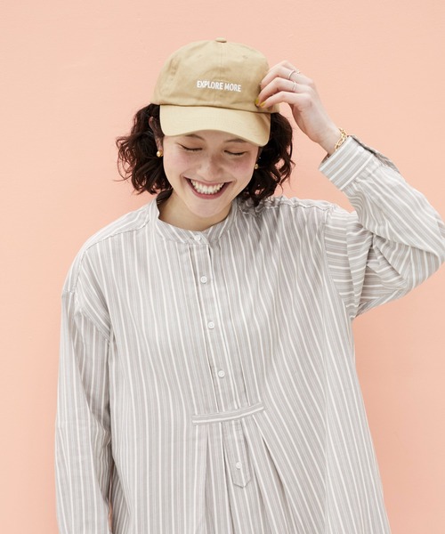 CRAFT STANDARD BOUTIQUE（クラフトスタンダードブティック）の「タックバンドカラーシャツワンピース　＊◆（シャツワンピース・レディース・ストライプ/ベージュ系その他2/ブルー系その他6・FREE）」の15枚目の写真