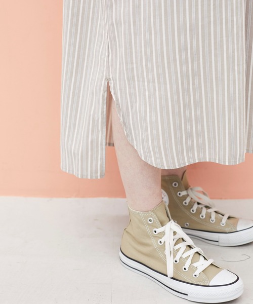 CRAFT STANDARD BOUTIQUE（クラフトスタンダードブティック）の「タックバンドカラーシャツワンピース　＊◆（シャツワンピース・レディース・ストライプ/ベージュ系その他2/ブルー系その他6・FREE）」の20枚目の写真