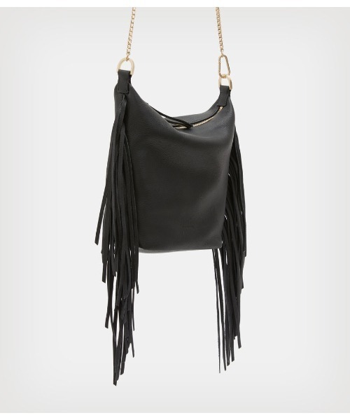 ALLSAINTS（オールセインツ）の「EVALINE FRINGE CROSSBODY LEATHER BAG | EVALINE フリンジ クロスボディ レザー バッグ（ショルダーバッグ・レディース・ブラック・ONE SIZE）」の5枚目の写真