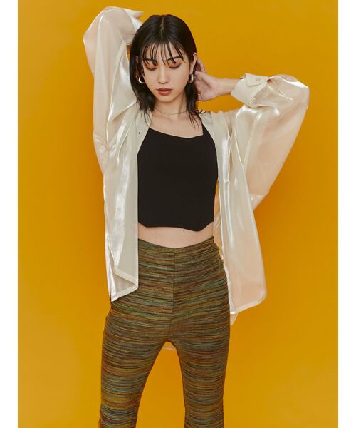 EMODA（エモダ）の「エアリールーズシャツ（シャツ/ブラウス・レディース・ホワイト/ブラック/ライム/その他・FREE）」の2枚目の写真