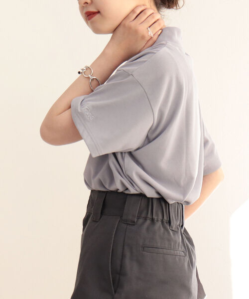 WILD THINGS(ワイルドシングス)の「【WEB限定】【WILD THINGS/ワイルドシングス】true dryモックネックTシャツ(Tシャツ/カットソー・レディース・オフホワイト/オリーブ/ライトパープル・MEDIUM)」の14枚目の写真