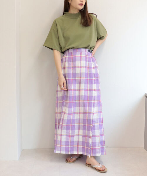 WILD THINGS(ワイルドシングス)の「【WEB限定】【WILD THINGS/ワイルドシングス】true dryモックネックTシャツ(Tシャツ/カットソー・レディース・オフホワイト/オリーブ/ライトパープル・MEDIUM)」の12枚目の写真