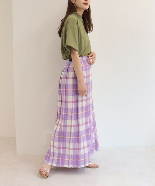 WILD THINGS(ワイルドシングス)の「【WEB限定】【WILD THINGS/ワイルドシングス】true dryモックネックTシャツ(Tシャツ/カットソー・レディース・オフホワイト/オリーブ/ライトパープル・MEDIUM)」の11枚目の写真