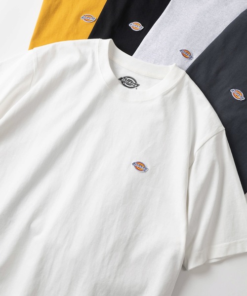 Dickies（ディッキーズ）の「【Dickies/ディッキーズ】 ワンポイント無地＆リブライン(ミニロゴワッペン+袖切替え) クルーネックTシャツ/ リンガーT（Tシャツ/カットソー・メンズ・ホワイト/ブラック/ネイビー/グレー/グリーン/グレー系その他/グレー系その他2/グレー系その他3/グリーン系その他/マスタード/ダークネイビー/チャコールグレー/ブラック系その他/ブルー/アッシュグレー/オフホワイト・M/L/XL）」の3枚目の写真