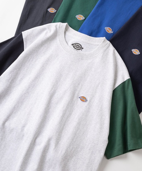 Dickies（ディッキーズ）の「【Dickies/ディッキーズ】 ワンポイント無地＆リブライン(ミニロゴワッペン+袖切替え) クルーネックTシャツ/ リンガーT（Tシャツ/カットソー・メンズ・ホワイト/ブラック/ネイビー/グレー/グリーン/グレー系その他/グレー系その他2/グレー系その他3/グリーン系その他/マスタード/ダークネイビー/チャコールグレー/ブラック系その他/ブルー/アッシュグレー/オフホワイト・M/L/XL）」の7枚目の写真
