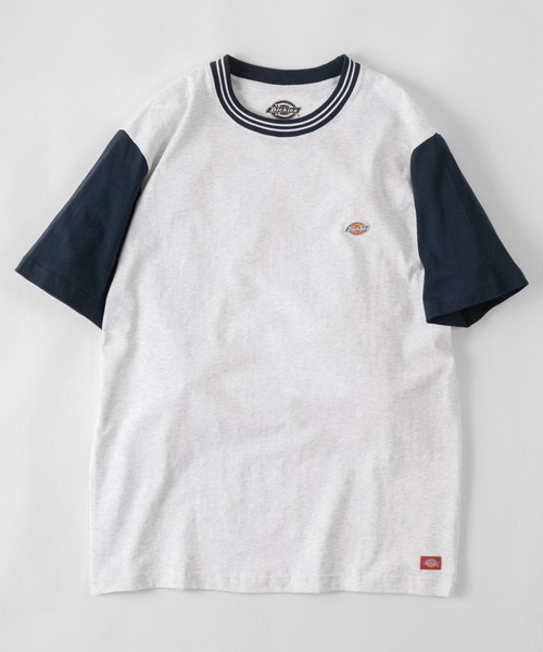 Dickies（ディッキーズ）の「【Dickies/ディッキーズ】 ワンポイント無地＆リブライン(ミニロゴワッペン+袖切替え) クルーネックTシャツ/ リンガーT（Tシャツ/カットソー・メンズ・ホワイト/ブラック/ネイビー/グレー/グリーン/グレー系その他/グレー系その他2/グレー系その他3/グリーン系その他/マスタード/ダークネイビー/チャコールグレー/ブラック系その他/ブルー/アッシュグレー/オフホワイト・M/L/XL）」の21枚目の写真