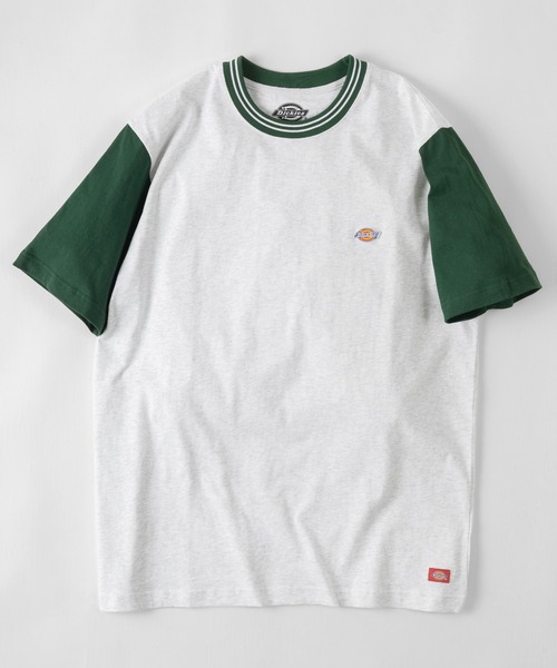 Dickies（ディッキーズ）の「【Dickies/ディッキーズ】 ワンポイント無地＆リブライン(ミニロゴワッペン+袖切替え) クルーネックTシャツ/ リンガーT（Tシャツ/カットソー・メンズ・ホワイト/ブラック/ネイビー/グレー/グリーン/グレー系その他/グレー系その他2/グレー系その他3/グリーン系その他/マスタード/ダークネイビー/チャコールグレー/ブラック系その他/ブルー/アッシュグレー/オフホワイト・M/L/XL）」の22枚目の写真