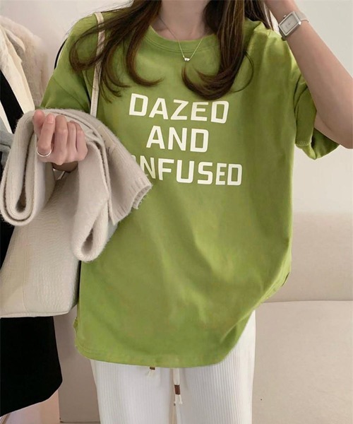 me+em select(ミームセレクト)の「【 5色展開 】DAZED ロゴカラーTシャツ(Tシャツ/カットソー・レディース・ブラウン/ブルー/ブラック/グリーン/ホワイト・FREE)」の4枚目の写真