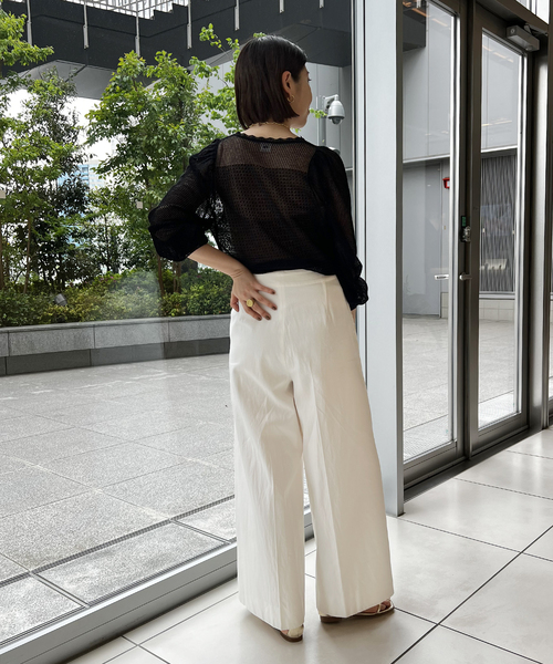 IENA LA BOUCLE（イエナラブークル）の「IENA LA BOUCLE EUFORIA柄編みプルオーバー（ニット/セーター・レディース・ホワイト/ブラック/レッド・FREE）」の13枚目の写真