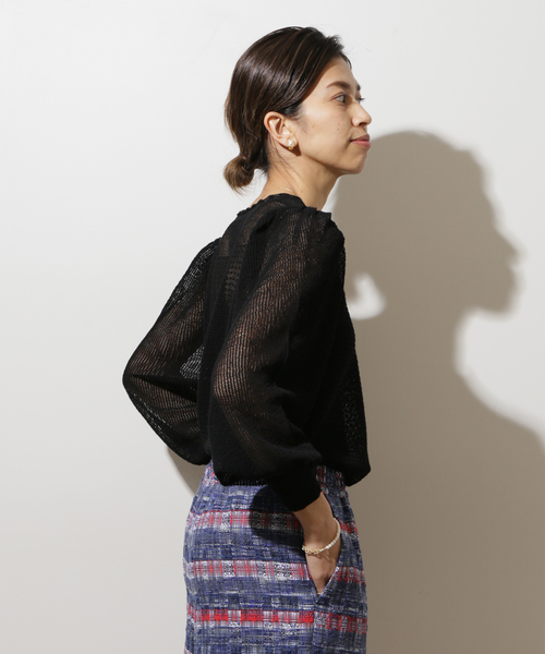 IENA LA BOUCLE（イエナラブークル）の「IENA LA BOUCLE EUFORIA柄編みプルオーバー（ニット/セーター・レディース・ホワイト/ブラック/レッド・FREE）」の5枚目の写真