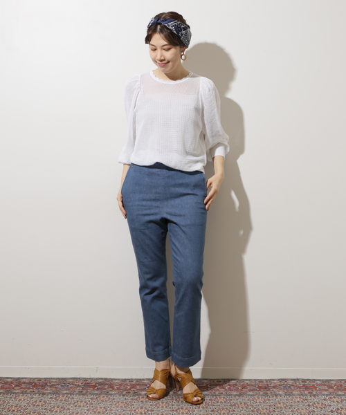 IENA LA BOUCLE（イエナラブークル）の「IENA LA BOUCLE EUFORIA柄編みプルオーバー（ニット/セーター・レディース・ホワイト/ブラック/レッド・FREE）」の7枚目の写真
