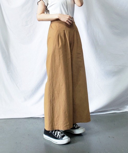 me+em select（ミームセレクト）の「【数量限定販売】【 10色展開 】ハイウエストツータックワイドパンツ（その他パンツ・レディース・ライトグレー/ブラック/ベージュ/グレー/グリーン/アイボリー/ダークグレー/モカ/ダークブルー/キャメル・FREE）」の10枚目の写真
