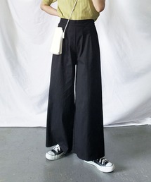 【数量限定販売】【 10色展開 】ハイウエストツータックワイドパンツ