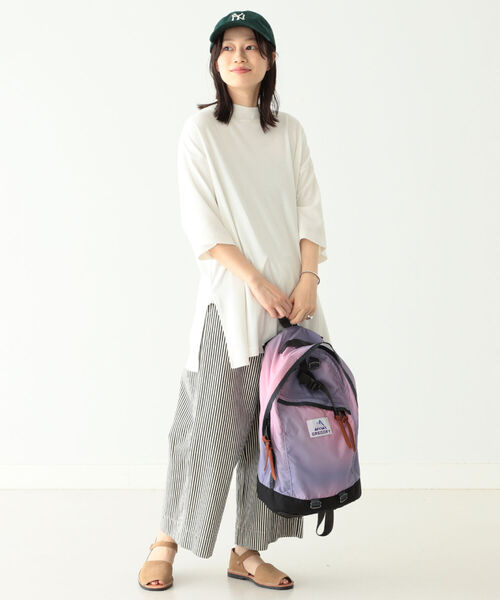 BEAMS BOY(ビームスボーイ)の「BEAMS BOY / リブ ビッグ モックネック ショートスリーブ Tシャツ(Tシャツ/カットソー・レディース・オフホワイト/ブラック/グリーン・FREE)」の13枚目の写真