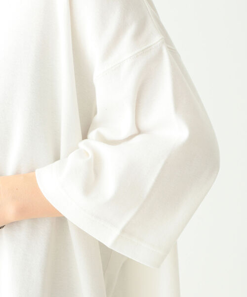 BEAMS BOY(ビームスボーイ)の「BEAMS BOY / リブ ビッグ モックネック ショートスリーブ Tシャツ(Tシャツ/カットソー・レディース・オフホワイト/ブラック/グリーン・FREE)」の18枚目の写真