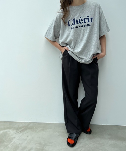 y/m by misato（イムバイミサト）の「Cherir T/SH（Tシャツ/カットソー・レディース・ホワイト/グレー/アイボリー・FREE）」の3枚目の写真