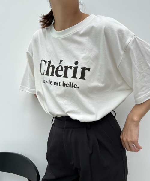y/m by misato（イムバイミサト）の「Cherir T/SH（Tシャツ/カットソー・レディース・ホワイト/グレー/アイボリー・FREE）」の2枚目の写真