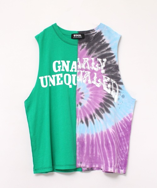 RNA(アールエヌエー)の「M1878 ハーフタイダイルーズタンク(タンクトップ・レディース・ホワイト×イエロー/グリーン系その他/ブラック×レッド・MEDIUM)」の3枚目の写真