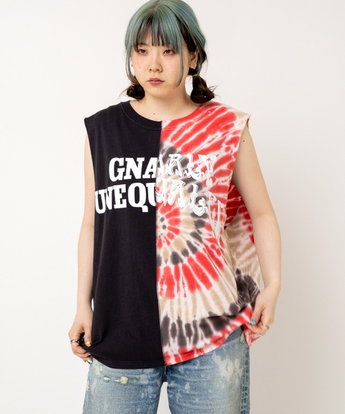 RNA(アールエヌエー)の「M1878 ハーフタイダイルーズタンク(タンクトップ・レディース・ホワイト×イエロー/グリーン系その他/ブラック×レッド・MEDIUM)」の2枚目の写真