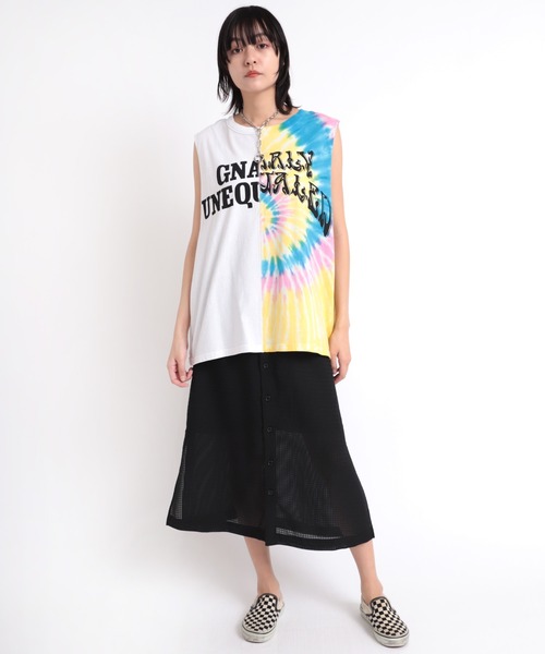 RNA(アールエヌエー)の「M1878 ハーフタイダイルーズタンク(タンクトップ・レディース・ホワイト×イエロー/グリーン系その他/ブラック×レッド・MEDIUM)」の9枚目の写真