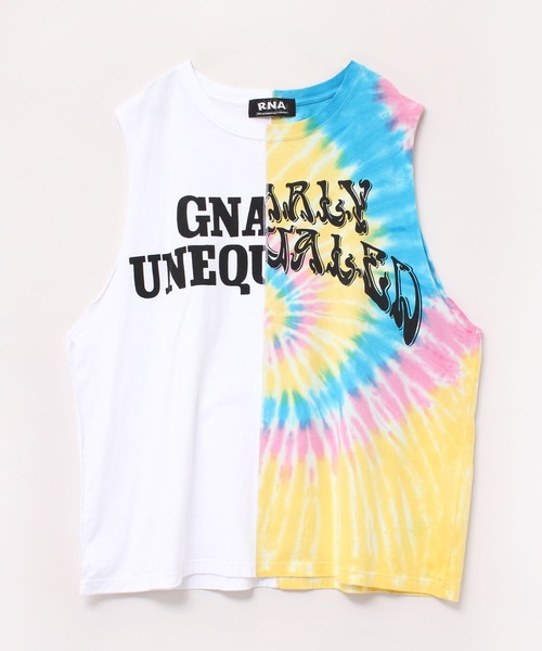 RNA(アールエヌエー)の「M1878 ハーフタイダイルーズタンク(タンクトップ・レディース・ホワイト×イエロー/グリーン系その他/ブラック×レッド・MEDIUM)」の4枚目の写真