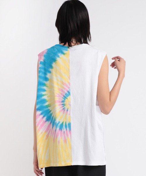 RNA(アールエヌエー)の「M1878 ハーフタイダイルーズタンク(タンクトップ・レディース・ホワイト×イエロー/グリーン系その他/ブラック×レッド・MEDIUM)」の8枚目の写真
