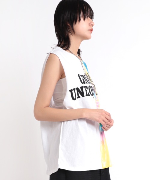 RNA(アールエヌエー)の「M1878 ハーフタイダイルーズタンク(タンクトップ・レディース・ホワイト×イエロー/グリーン系その他/ブラック×レッド・MEDIUM)」の7枚目の写真