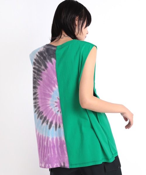 RNA(アールエヌエー)の「M1878 ハーフタイダイルーズタンク(タンクトップ・レディース・ホワイト×イエロー/グリーン系その他/ブラック×レッド・MEDIUM)」の11枚目の写真