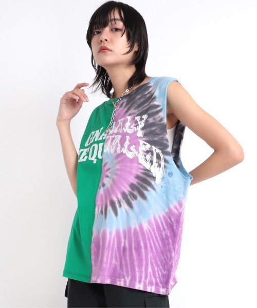 RNA(アールエヌエー)の「M1878 ハーフタイダイルーズタンク(タンクトップ・レディース・ホワイト×イエロー/グリーン系その他/ブラック×レッド・MEDIUM)」の22枚目の写真