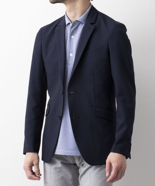 Stutostein Nolley's（シュテットシュタインノーリーズ）の「MODERNFIT LIGHT JK(軽量、速乾、ストレッチ素材の快適ジャケット）（テーラードジャケット・メンズ・グレー/ダークネイビー/ネイビー/ブルー/インディゴブルー/チャコールグレー・S/M/L/XL/SMALL/LARGE/X-LARGE/MEDIUM）」の4枚目の写真
