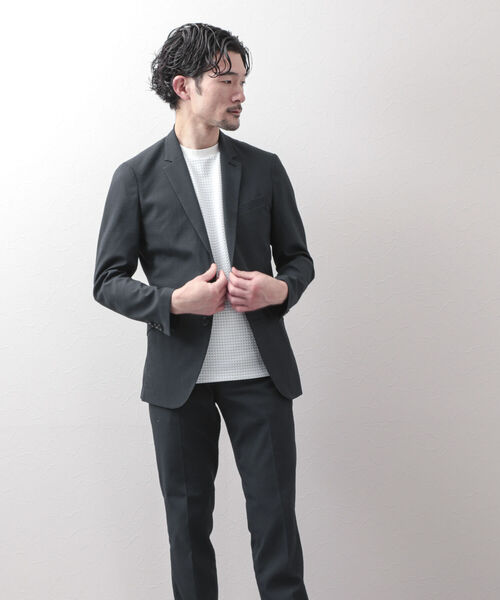 Stutostein Nolley's（シュテットシュタインノーリーズ）の「MODERNFIT LIGHT JK(軽量、速乾、ストレッチ素材の快適ジャケット）（テーラードジャケット・メンズ・グレー/ダークネイビー/ネイビー/ブルー/インディゴブルー/チャコールグレー・S/M/L/XL/SMALL/LARGE/X-LARGE/MEDIUM）」の8枚目の写真