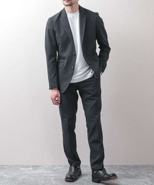 Stutostein Nolley's（シュテットシュタインノーリーズ）の「MODERNFIT LIGHT JK(軽量、速乾、ストレッチ素材の快適ジャケット）（テーラードジャケット・メンズ・グレー/ダークネイビー/ネイビー/ブルー/インディゴブルー/チャコールグレー・S/M/L/XL/SMALL/LARGE/X-LARGE/MEDIUM）」の9枚目の写真