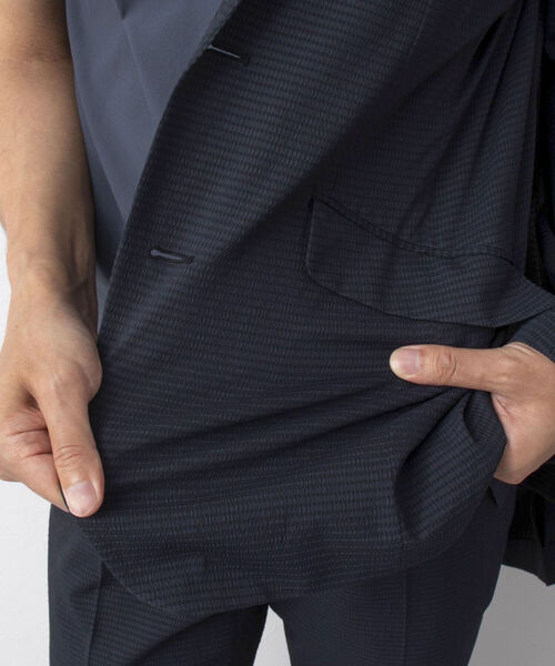 Stutostein Nolley's（シュテットシュタインノーリーズ）の「MODERNFIT LIGHT JK(軽量、速乾、ストレッチ素材の快適ジャケット）（テーラードジャケット・メンズ・グレー/ダークネイビー/ネイビー/ブルー/インディゴブルー/チャコールグレー・S/M/L/XL/SMALL/LARGE/X-LARGE/MEDIUM）」の12枚目の写真