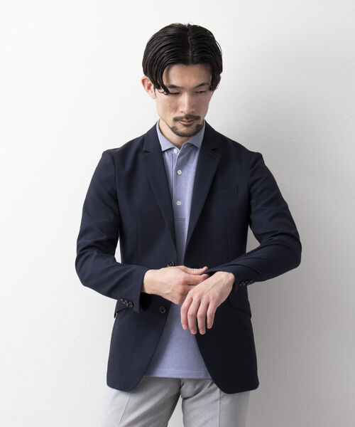 Stutostein Nolley's（シュテットシュタインノーリーズ）の「MODERNFIT LIGHT JK(軽量、速乾、ストレッチ素材の快適ジャケット）（テーラードジャケット・メンズ・グレー/ダークネイビー/ネイビー/ブルー/インディゴブルー/チャコールグレー・S/M/L/XL/SMALL/LARGE/X-LARGE/MEDIUM）」の13枚目の写真