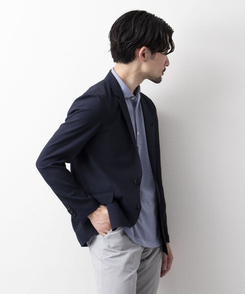 Stutostein Nolley's（シュテットシュタインノーリーズ）の「MODERNFIT LIGHT JK(軽量、速乾、ストレッチ素材の快適ジャケット）（テーラードジャケット・メンズ・グレー/ダークネイビー/ネイビー/ブルー/インディゴブルー/チャコールグレー・S/M/L/XL/SMALL/LARGE/X-LARGE/MEDIUM）」の14枚目の写真